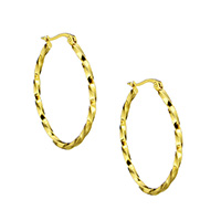 Edelstahl Hoop Ohrringe, goldfarben plattiert, 29x41x2.5mm, verkauft von Paar
