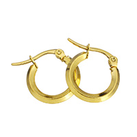 Edelstahl Hoop Ohrringe, goldfarben plattiert, 19x17x2.5mm, verkauft von Paar