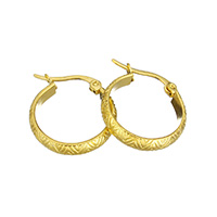 Edelstahl Hoop Ohrringe, goldfarben plattiert, 20x21x4mm, verkauft von Paar