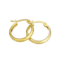 Edelstahl Hoop Ohrringe, goldfarben plattiert, 19x20x3mm, verkauft von Paar