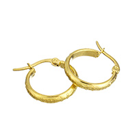 Edelstahl Hoop Ohrringe, goldfarben plattiert, 18x20x3mm, verkauft von Paar
