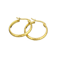 Edelstahl Hoop Ohrringe, goldfarben plattiert, 21x23x3mm, verkauft von Paar