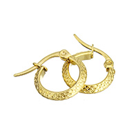 Stainless Steel Hoop Earring, gold color plated 