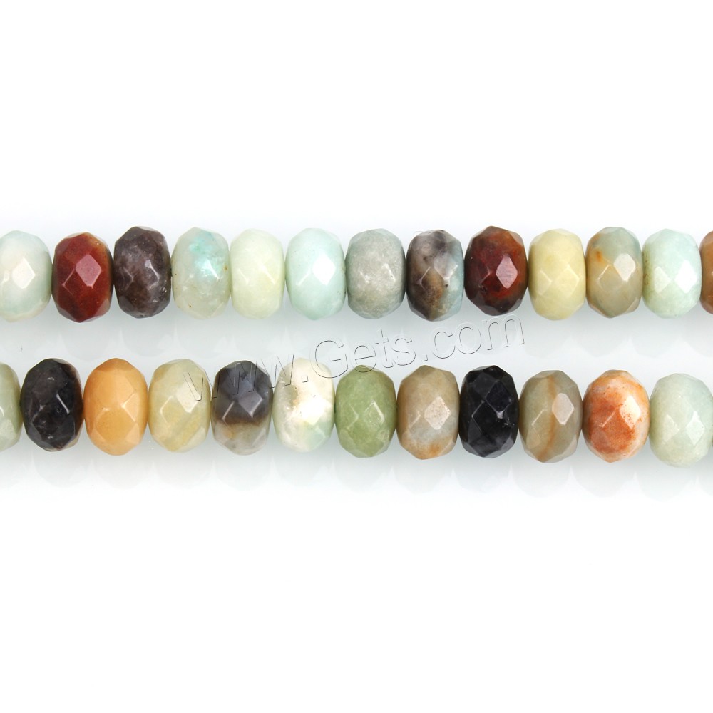 Amazonit Perlen, Rondell, natürlich, verschiedene Größen vorhanden & facettierte, Bohrung:ca. 1-2mm, Länge:ca. 15.5 ZollInch, verkauft von Strang