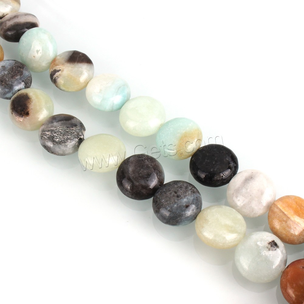 Perles amazonite, Plat rond, naturel, normes différentes pour le choix, Trou:Environ 0.8-1mm, Longueur:Environ 15.5 pouce, Vendu par brin