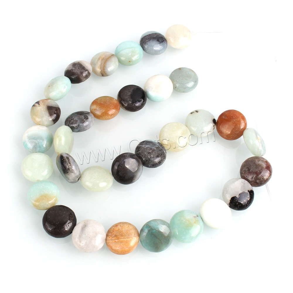 Amazonite Beads, Flat Round, natural, different size for choice, Hole:Approx 0.8-1mm, Length:Approx 15.5 Inch, Sold By Strand