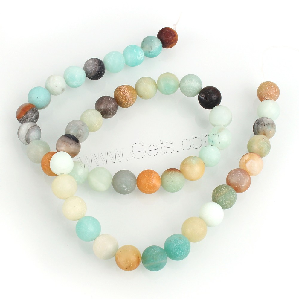 Amazonite Beads, Round, natural, different size for choice & frosted, Hole:Approx 1-1.5mm, Length:Approx 15.5 Inch, Sold By Strand