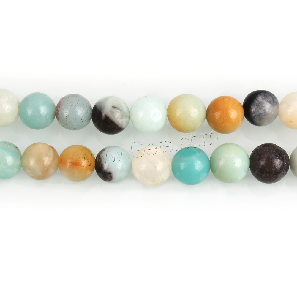 Amazonit Perlen, rund, natürlich, verschiedene Größen vorhanden, Bohrung:ca. 1-1.5mm, Länge:ca. 15.5 ZollInch, verkauft von Strang