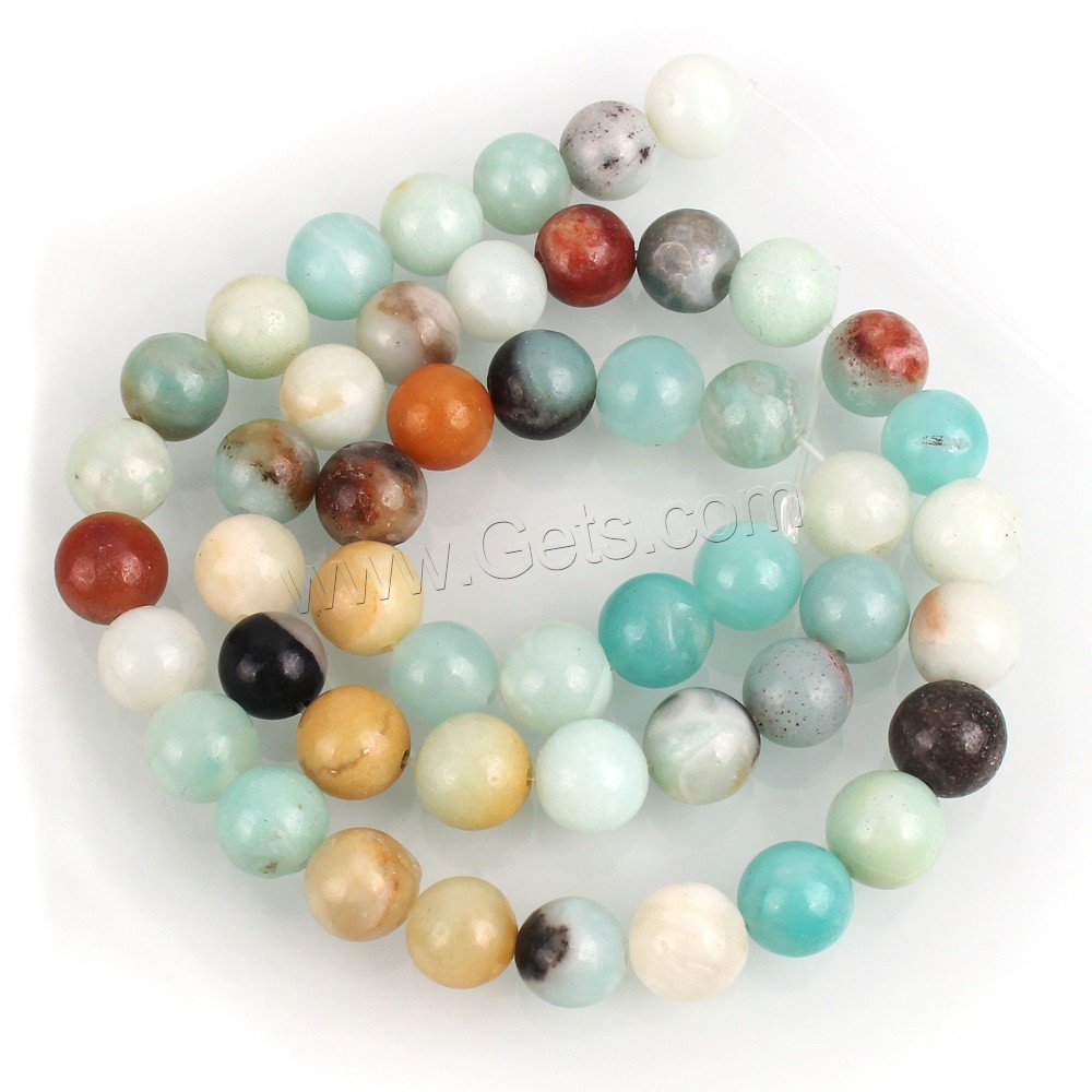 Amazonite Beads, Round, natural, different size for choice, Hole:Approx 1-1.5mm, Length:Approx 15.5 Inch, Sold By Strand