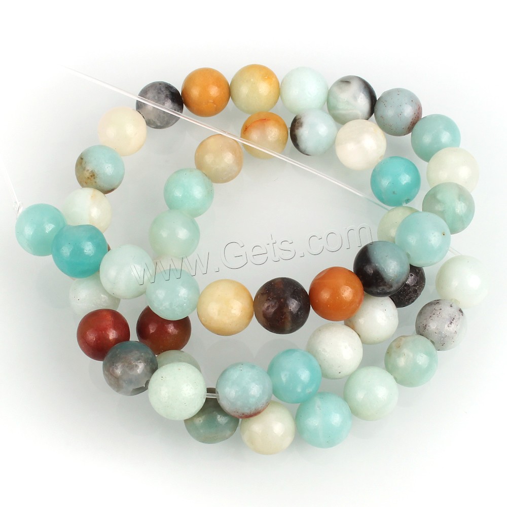 Amazonit Perlen, rund, natürlich, verschiedene Größen vorhanden, Bohrung:ca. 1-1.5mm, Länge:ca. 15.5 ZollInch, verkauft von Strang