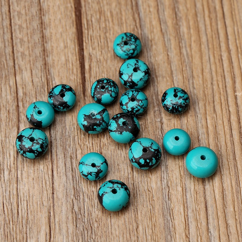 Natural Turquoise Beads, Drum, different size for choice, Hole:Approx 1mm, Sold By PC