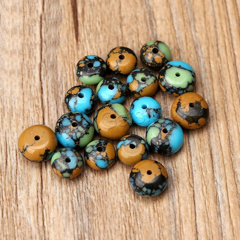 Mosaic Turquoise Beads, Drum, different size for choice, Hole:Approx 1mm, Sold By PC