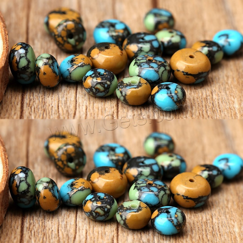 Mosaic Turquoise Beads, Drum, different size for choice, Hole:Approx 1mm, Sold By PC