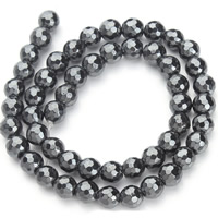 Perles hématite non-magnétique, hématite non magnétique, Rond, normes différentes pour le choix & facettes, noire Environ 1mm Environ 15.5 pouce, Vendu par brin