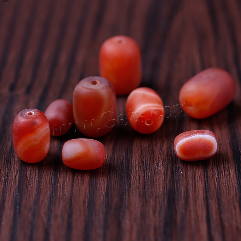 Natürliche Streifen Achat Perlen, flachoval, verschiedene Größen vorhanden, rot, Bohrung:ca. 1mm, verkauft von PC