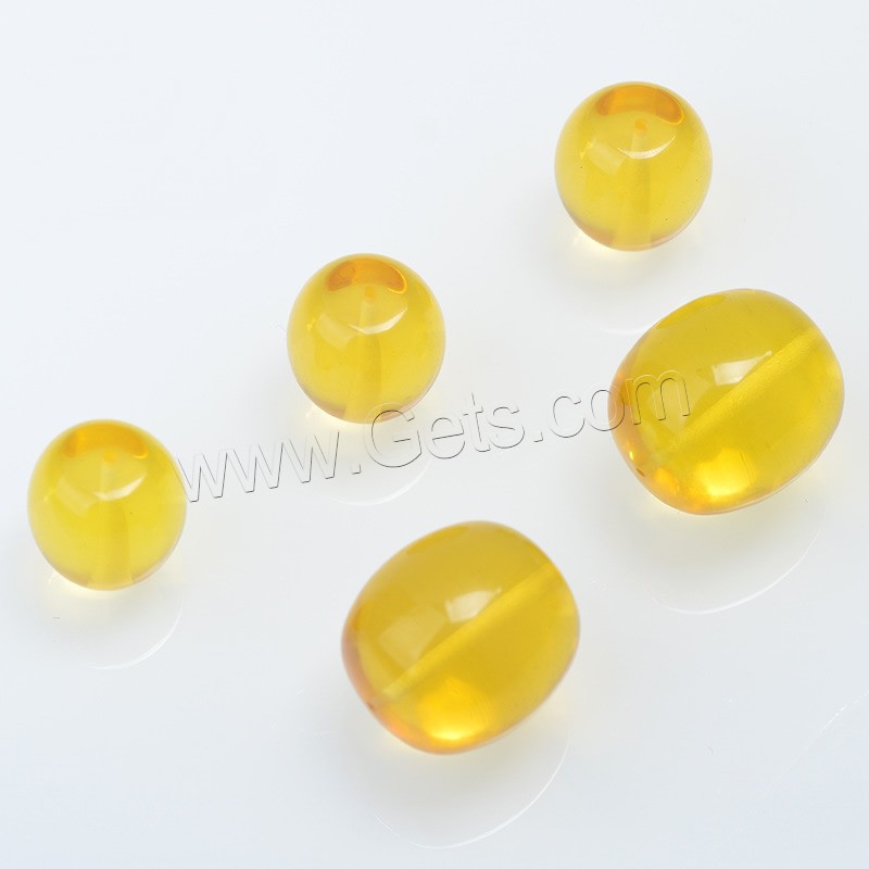 Natürliche Bernstein Perlen, Baltikum gelber Amber, rund, synthetisch, verschiedene Größen vorhanden, gelb, Bohrung:ca. 1mm, verkauft von PC