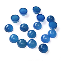 Blue Agate Cabochon, Dome, natural, flat back 