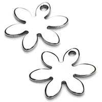 Stainless Steel Flower Pendant, original color, 17mm Approx 2mm 