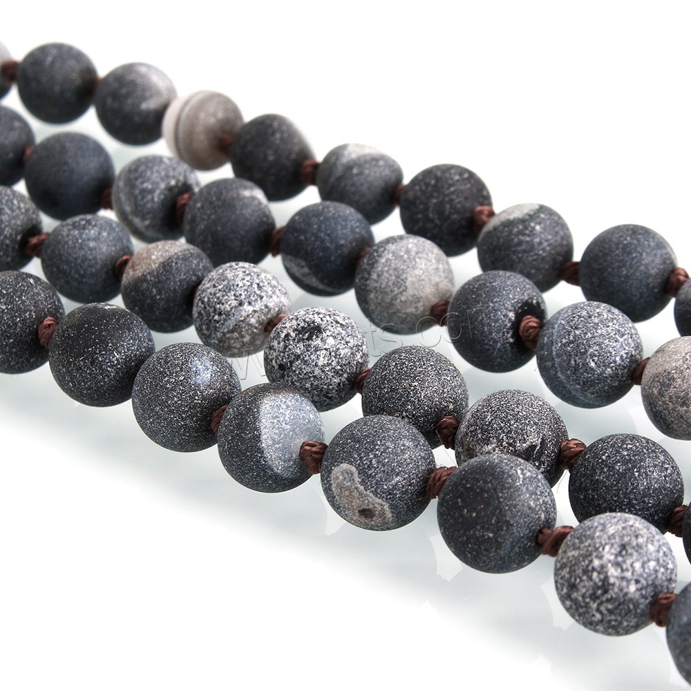Agate Beads, Round, natural, different length for choice & frosted, 8mm, Hole:Approx 1mm, Sold By Strand