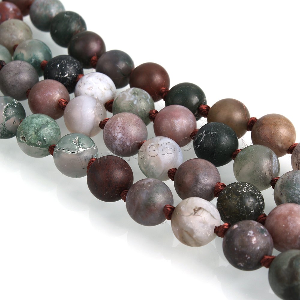 Natural Indian Agate Beads, Round, different length for choice & frosted, 8mm, Hole:Approx 1mm, Sold By Strand