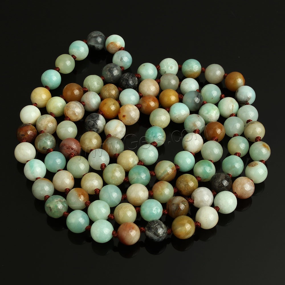 Perles amazonite, Rond, naturel, longueur différente pour le choix, 8mm, Trou:Environ 1mm, Vendu par brin