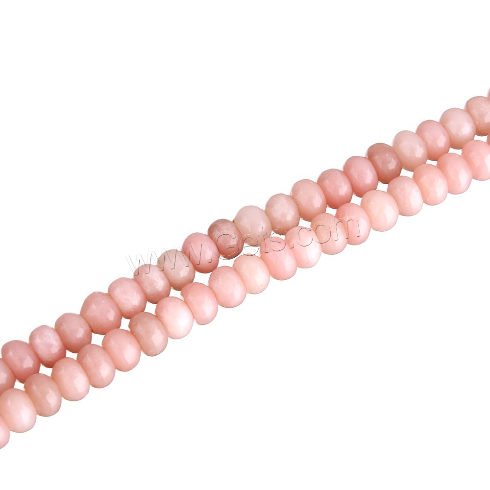Rosa Opal Perle, Rondell, natürlich, verschiedene Größen vorhanden, Bohrung:ca. 1mm, Länge:ca. 16 ZollInch, verkauft von Strang