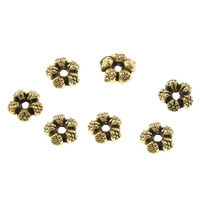 Zinc Alloy Bead Caps, Flower, antique gold color plated, lead & cadmium free Approx 1mm 