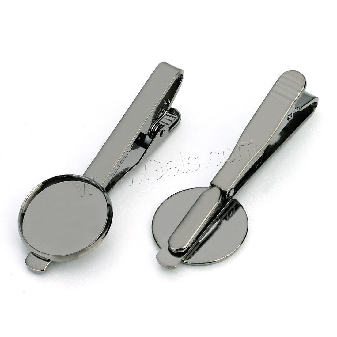 Brass Tie Clip Finding, Flat Round, plumbum black color plated, different inner diameter for choice, nickel, lead & cadmium free, 35mm, 10PCs/Bag, Sold By Bag