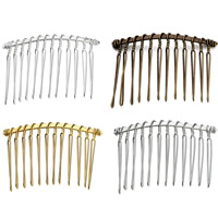 Hair Comb Findings, Iron, plated lead & cadmium free, 50mm 
