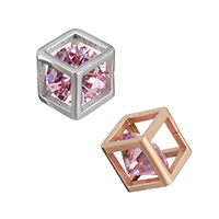 Pendentifs en acier inoxydable zircons cubiques, avec zircon cubique, cube, Placage, facettes, plus de couleurs à choisir Vendu par PC