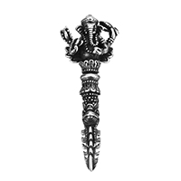 Buddhist Jewelry Pendant, Stainless Steel, Ganesha, blacken Approx 
