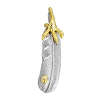 Stainless Steel Feather Pendant, plated, two tone Approx 