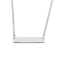 Sterling Silver Jewelry Necklace, 925 Sterling Silver, with 2lnch extender chain, Rectangle, rolo chain & for woman Approx 17 Inch 