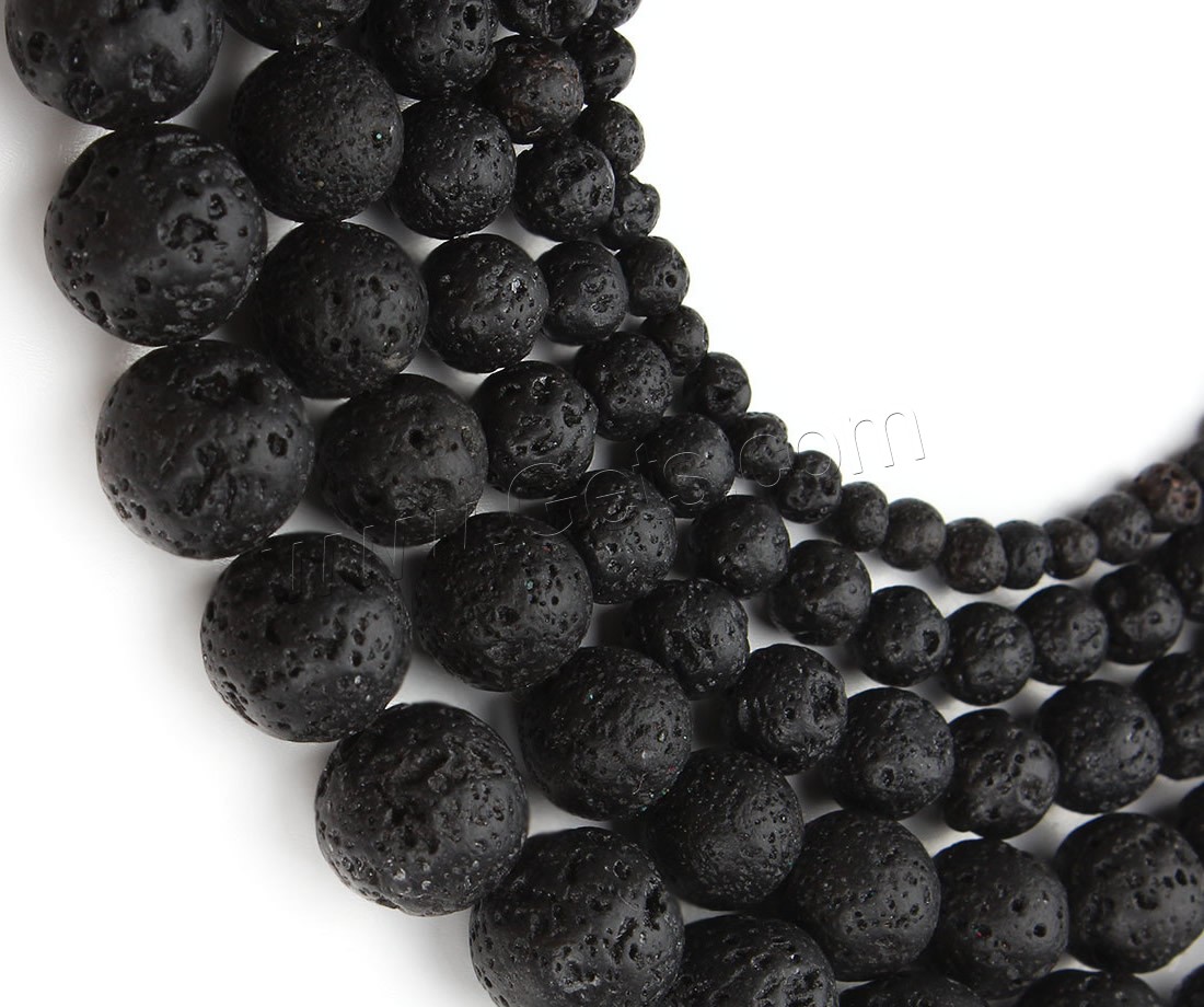 Natural Lava Beads, Round, different size for choice, Hole:Approx 2mm, Length:Approx 15.5 Inch, Sold By Strand