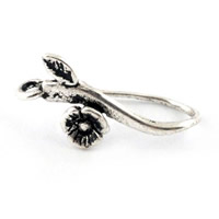 Brass Hook Earwire, Flower, antique silver color plated, nickel, lead & cadmium free Approx 1-1.5mm [