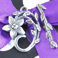 Zinc Alloy Toggle Clasp, Flower, antique silver color plated, lead & cadmium free Approx 1-1.5mm 