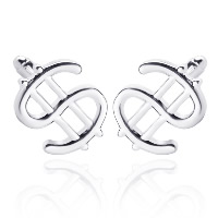 Zinc Alloy Cufflinks, Dollar Sign, silver color plated, for man 