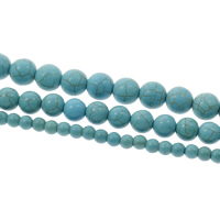 Synthetic Turquoise Beads, Round blue Approx 1mm Approx 15.5 Inch 
