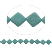 Synthetische Türkis Perlen, Rhombus, verschiedene Größen vorhanden, blau, Bohrung:ca. 1mm, Länge:ca. 15.5 ZollInch, verkauft von Strang