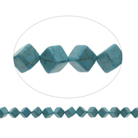 Synthetische Türkis Perlen, Würfel, verschiedene Größen vorhanden, blau, Bohrung:ca. 1mm, Länge:ca. 15.5 ZollInch, verkauft von Strang