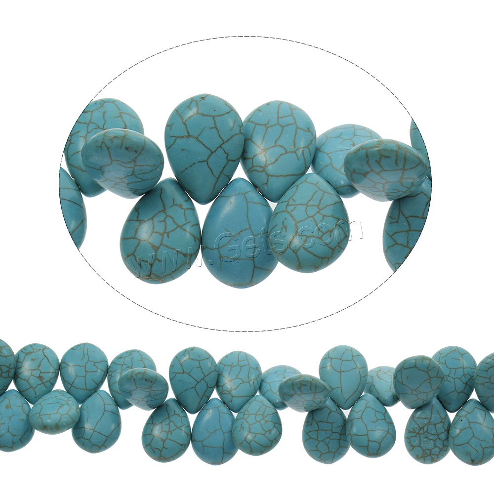 Synthetic Turquoise Beads, Teardrop, different size for choice, blue, Hole:Approx 1mm, Length:Approx 15.5 Inch, Sold By Strand