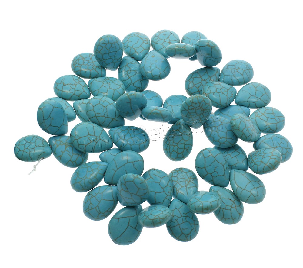 Synthetic Turquoise Beads, Teardrop, different size for choice, blue, Hole:Approx 1mm, Length:Approx 15.5 Inch, Sold By Strand
