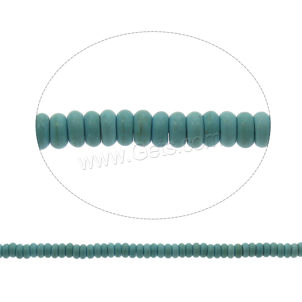 Synthetic Turquoise Beads, Rondelle, different size for choice, blue, Hole:Approx 1mm, Length:Approx 15.5 Inch, Sold By Strand