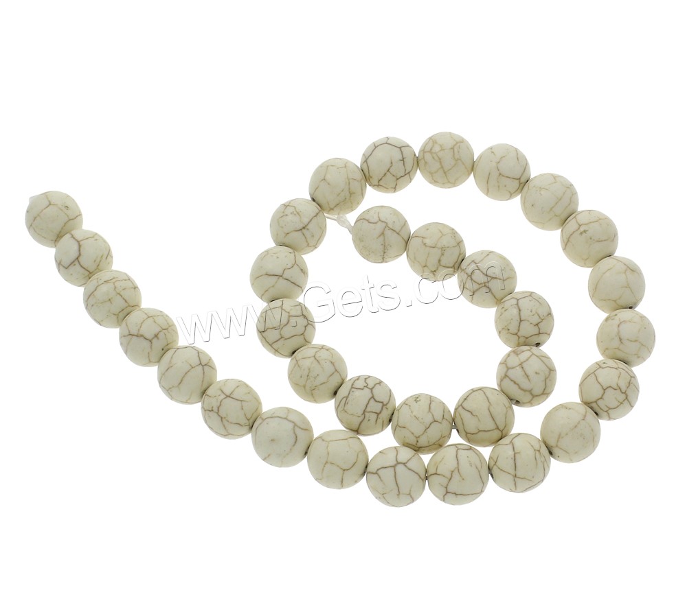 Synthetic Turquoise Beads, Round, different size for choice, white, Hole:Approx 1mm, Length:Approx 15.5 Inch, Sold By Strand