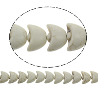 Synthetische Türkis Perlen, Barren, weiß, 10x16x7mm, Bohrung:ca. 1mm, Länge:ca. 15.5 ZollInch, ca. 38PCs/Strang, verkauft von Strang