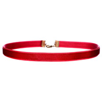 Fashion Choker Necklace, Velveteen, zinc alloy lobster clasp, with 2lnch extender chain, gold color plated, for woman, red Approx 13 Inch 