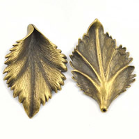 Zinc Alloy Jewelry Beads, Leaf, antique bronze color plated, lead & cadmium free Approx 1-1.5mm 
