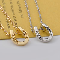 Zinc Alloy Necklace, with 5cm extender chain, Horseshoes, plated, oval chain & for woman lead & cadmium free Approx 15.5 Inch 