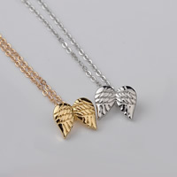Zinc Alloy Necklace, Wing Shape, plated, oval chain & for woman lead & cadmium free Approx 15.5 Inch 