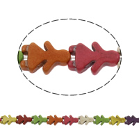 Synthetische Türkis Perlen, Mädchen, gemischte Farben, 16x23x6mm, Bohrung:ca. 1mm, Länge:ca. 15.5 ZollInch, ca. 18PCs/Strang, verkauft von Strang